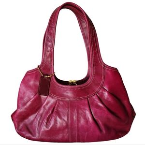 Coach Ergo Patent Leather Pink Pleated Framed Bag